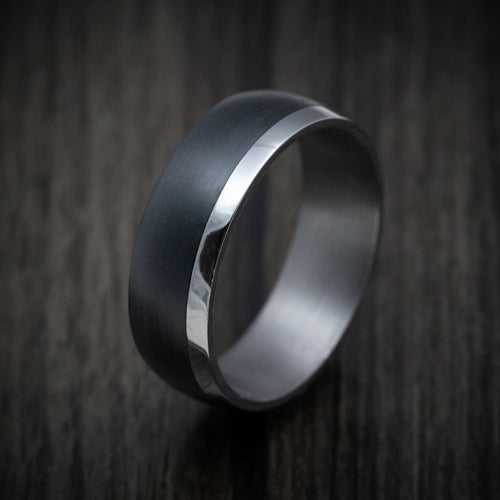 Summit XIV - Tantalum Band with Carbon Fiber Inlay Men's Wedding Ring - view 4 - Nura Lab
