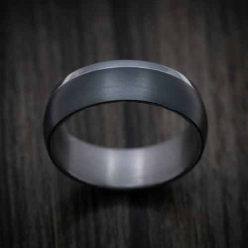 Summit XIV - Tantalum Band with Carbon Fiber Inlay Men's Wedding Ring - view 2 - Nura Lab