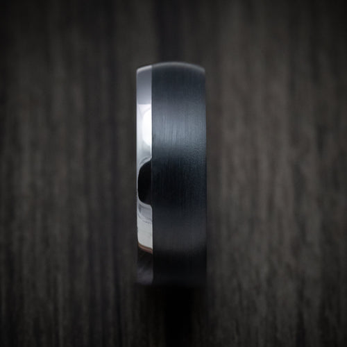 Summit XIV - Tantalum Band with Carbon Fiber Inlay Men's Wedding Ring - view 3 - Nura Lab