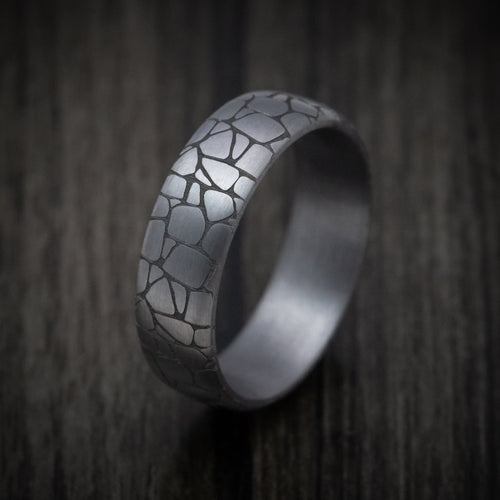 Forge XIV - Tantalum Band with Organic Design Pattern Men's Wedding Ring - view 4 - Nura Lab