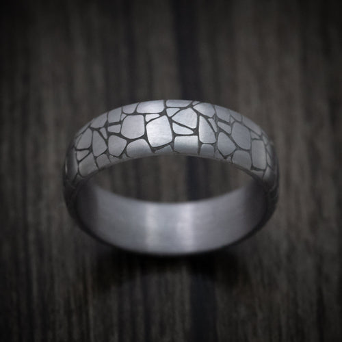 Forge XIV - Tantalum Band with Organic Design Pattern Men's Wedding Ring - view 2 - Nura Lab