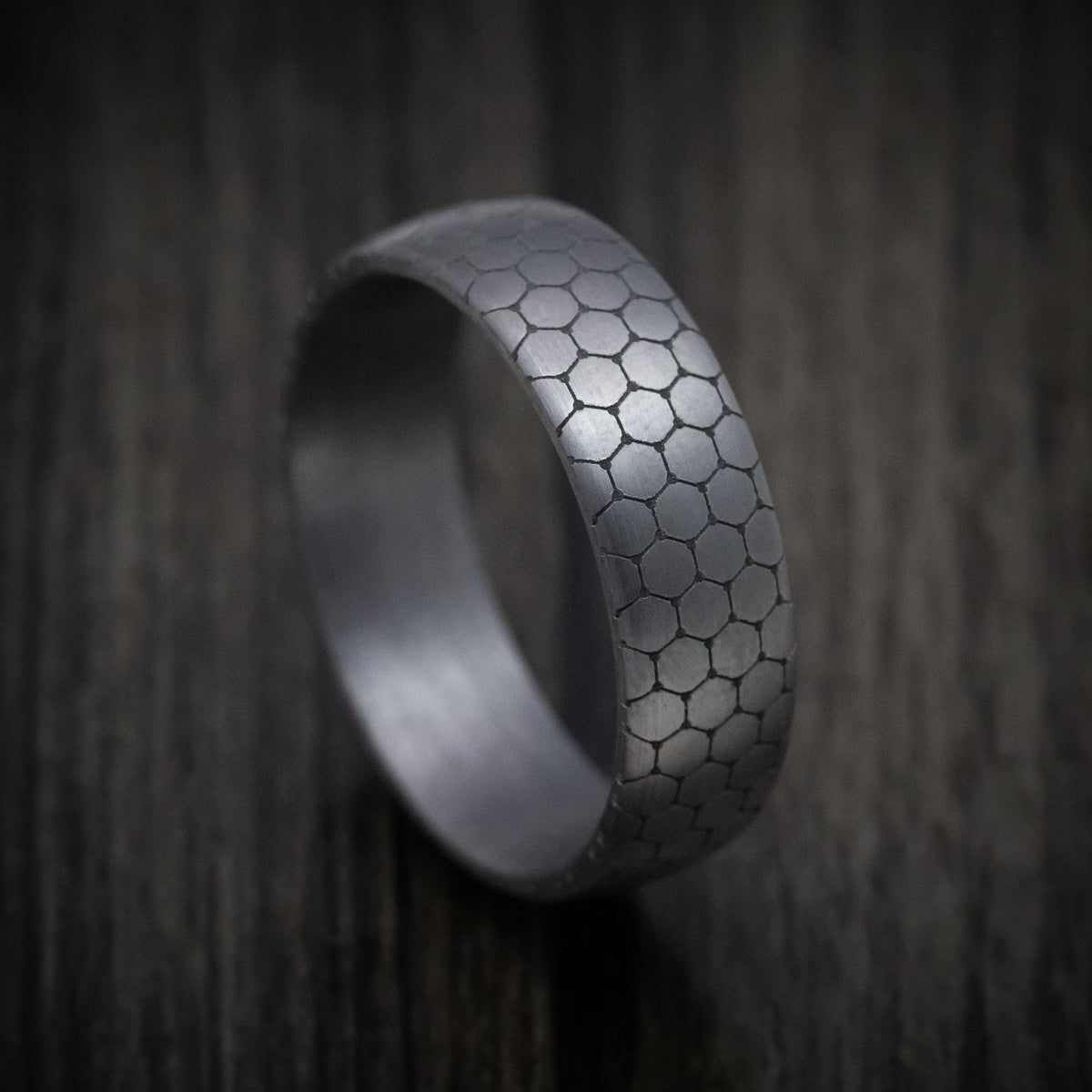 Pioneer XIII - Tantalum Band with Honeycomb Design Pattern Men's Wedding Ring - Nura Lab