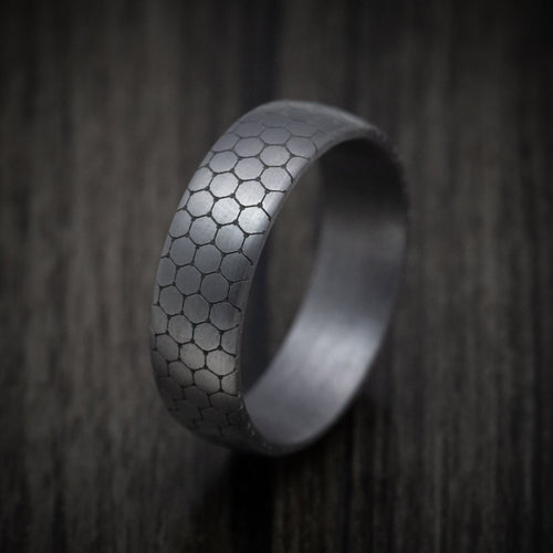 Pioneer XIII - Tantalum Band with Honeycomb Design Pattern Men's Wedding Ring - view 4 - Nura Lab