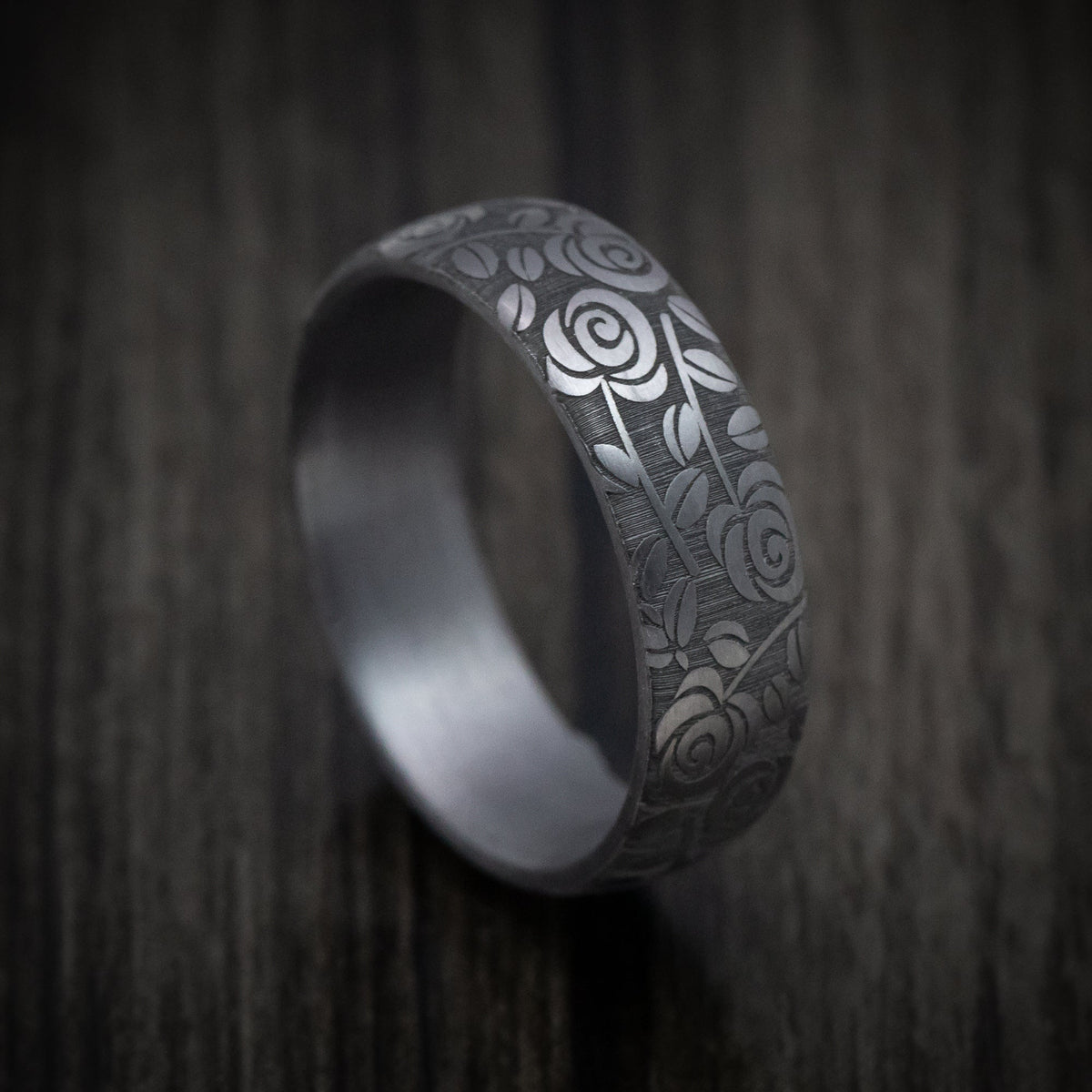 Dominion XIV - Tantalum Band with Floral Design Pattern Men's Wedding Ring - Nura Lab