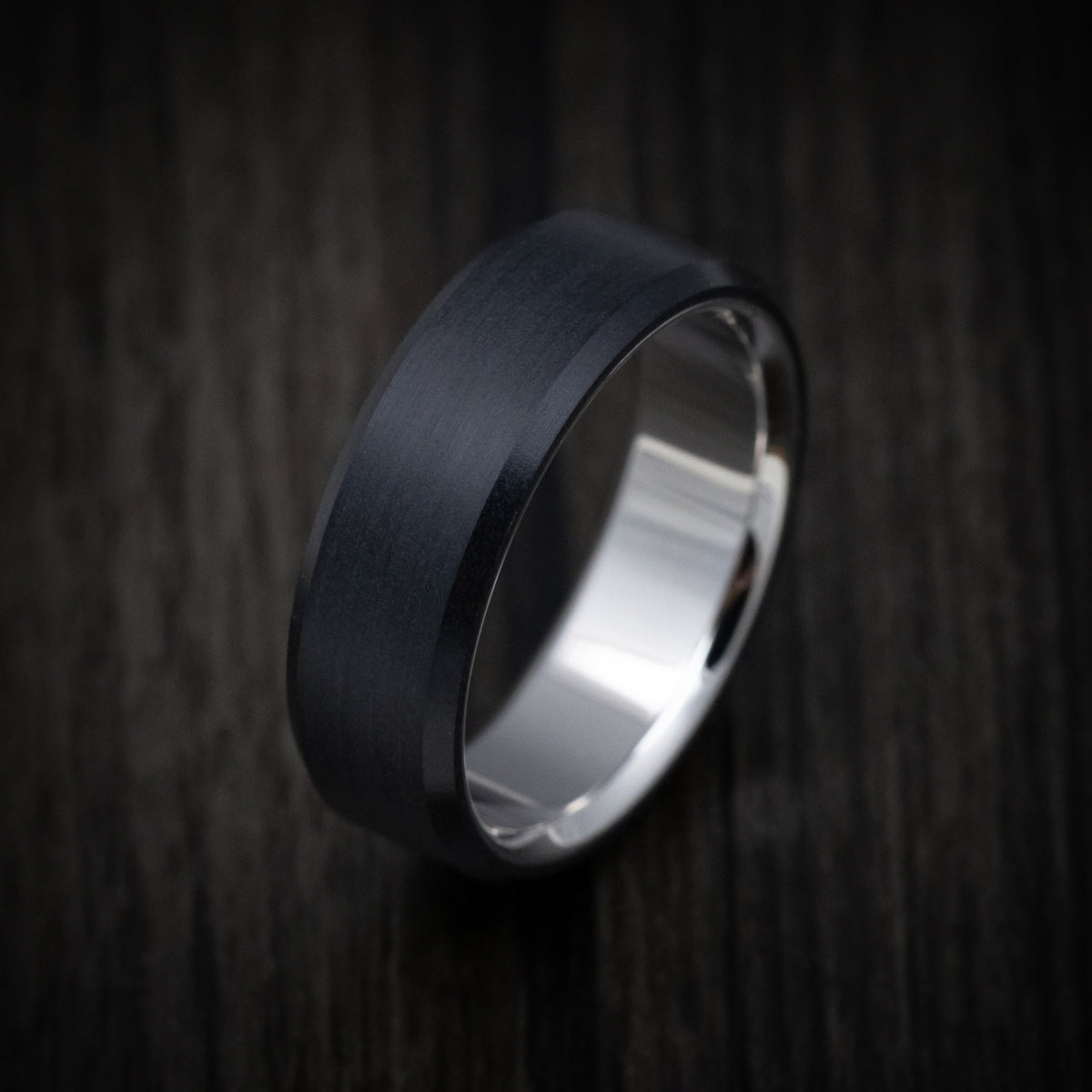Summit XV - Carbon Fiber Men's Wedding Ring with 14K Gold Sleeve - view 3 - Nura Lab