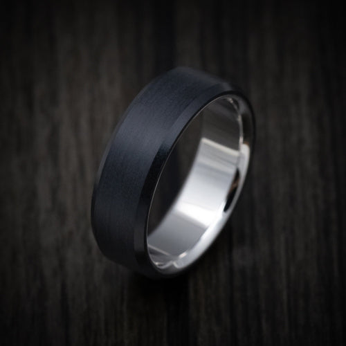Summit XV - Carbon Fiber Men's Wedding Ring with 14K Gold Sleeve - view 3 - Nura Lab