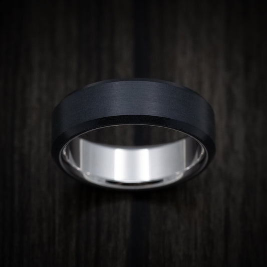 Summit XV - Carbon Fiber Men's Wedding Ring with 14K Gold Sleeve - view 2 - Nura Lab