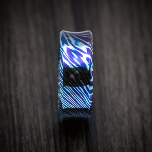 Northwind V - Kuro-Ti Heat-Treated Titanium Damascus Men's Wedding Ring Band - view 3 - Nura Lab