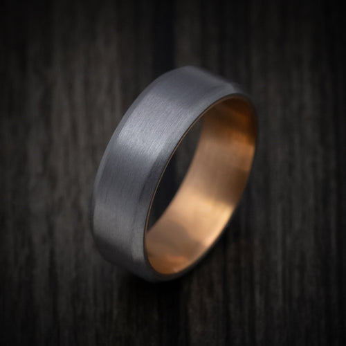 Aoraki XIII - Tantalum Men's Wedding Ring with 14K Gold Sleeve - view 3 - Nura Lab