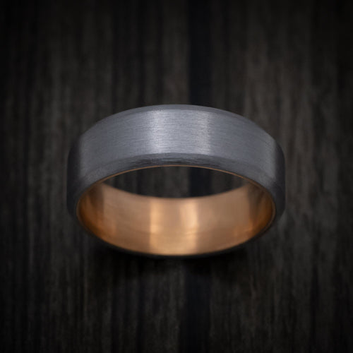 Aoraki XIII - Tantalum Men's Wedding Ring with 14K Gold Sleeve - view 2 - Nura Lab
