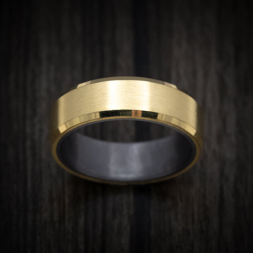 Southern Cross XIII - 14K Yellow Gold Men's Wedding Ring with Tantalum Sleeve - view 2 - Nura Lab