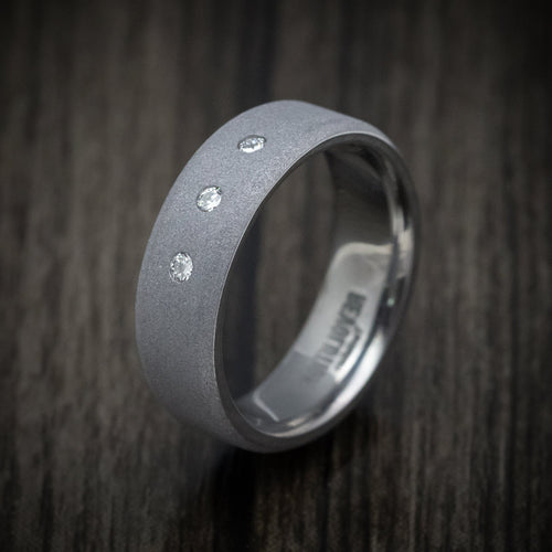 Admiral XIII - Tantalum Men's Wedding Ring with Diamonds - view 4 - Nura Lab
