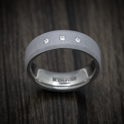 Admiral XIII - Tantalum Men's Wedding Ring with Diamonds - view 2 - Nura Lab