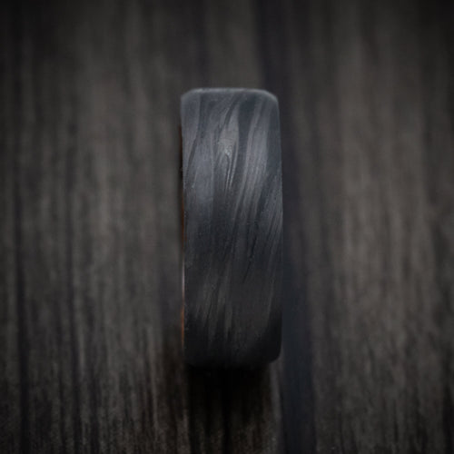Horizon XII - Forged Carbon Fiber Men's Wedding Ring with Wood Sleeve - view 3 - Nura Lab
