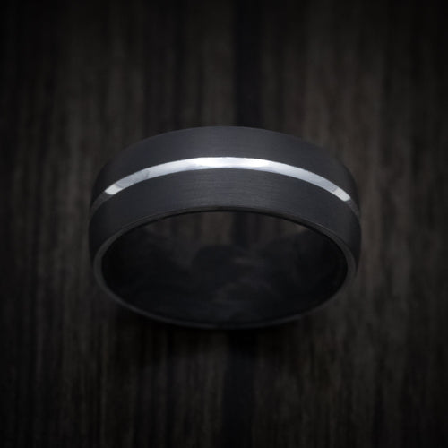 Falcon XIII - Darkened Tantalum Wedding Ring with Supercar Ron Exhaust Inlay - Choose Your Exhaust - view 2 - Nura Lab