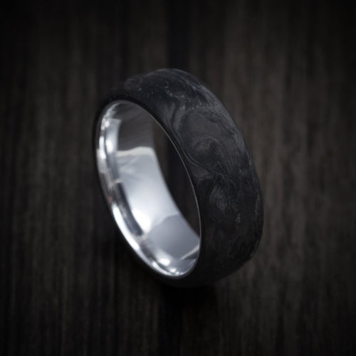 Navigator XIV - Forged Carbon Fiber Wedding Ring with Supercar Ron Authentic Hypercar Wheel Sleeve - Nura Lab