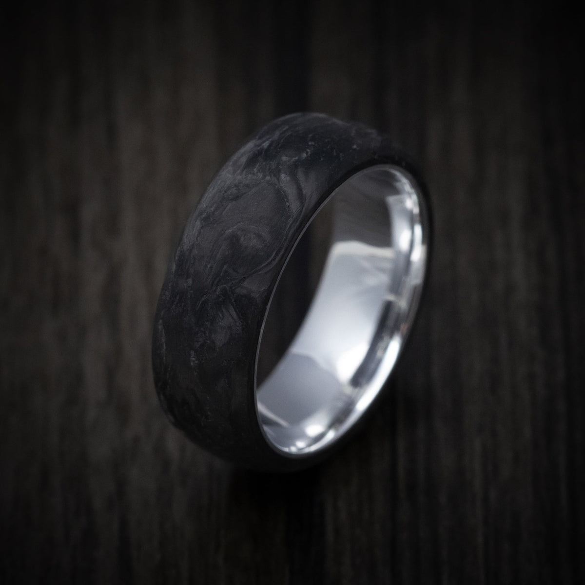 Southern Cross XIV - Forged Carbon Fiber Wedding Ring with Supercar Ron Wheel Sleeve - Choose Your Wheel - view 3 - Nura Lab