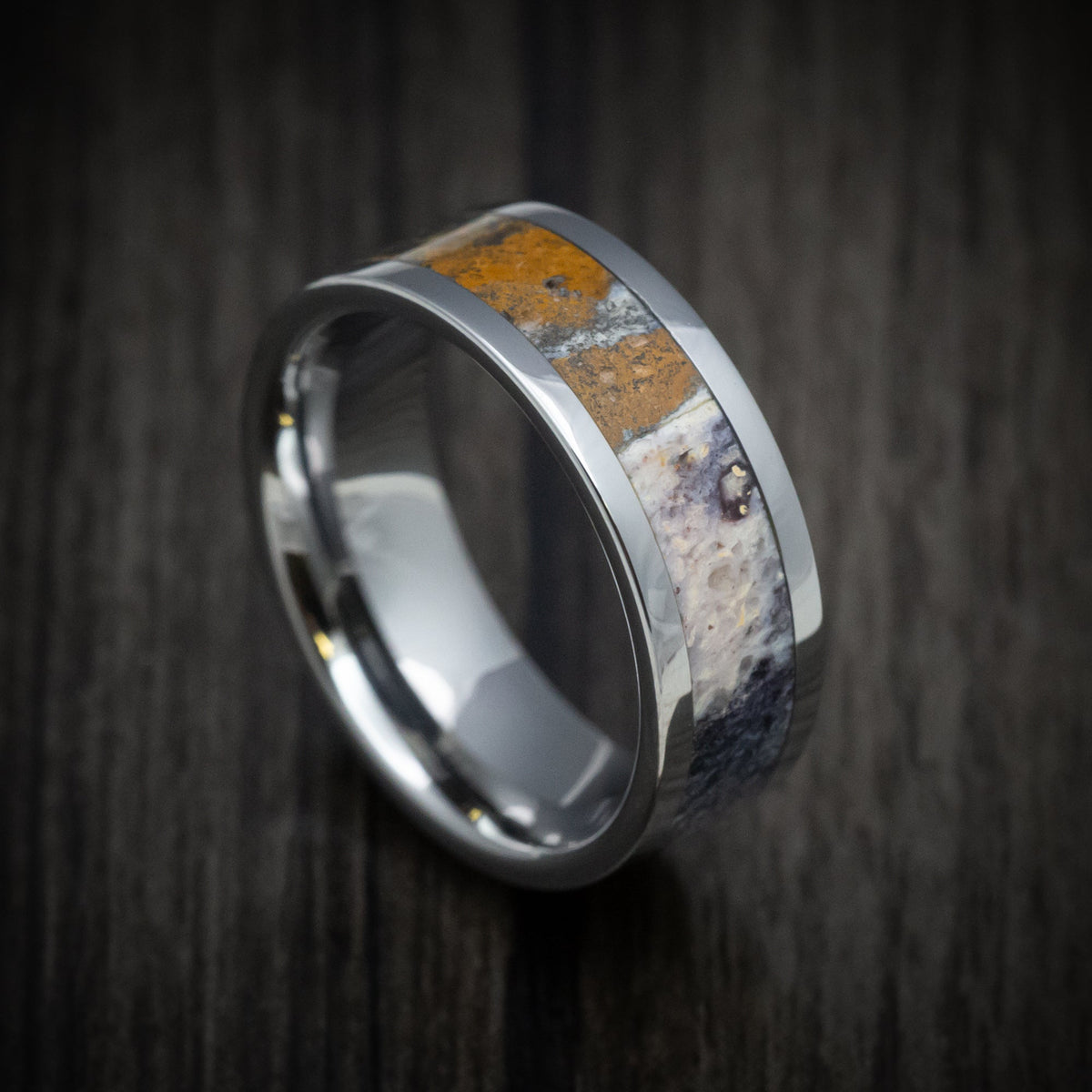 Ranger XVI - Tungsten Men's Wedding Ring with Indian Blanket Jasper Stone Inlay - Nura Lab