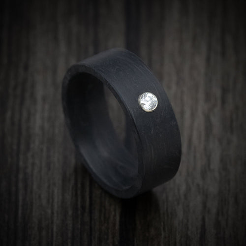 Sentinel XV - Solid Forged Carbon Fiber Men's Wedding Ring with Lab Diamond - Nura Lab