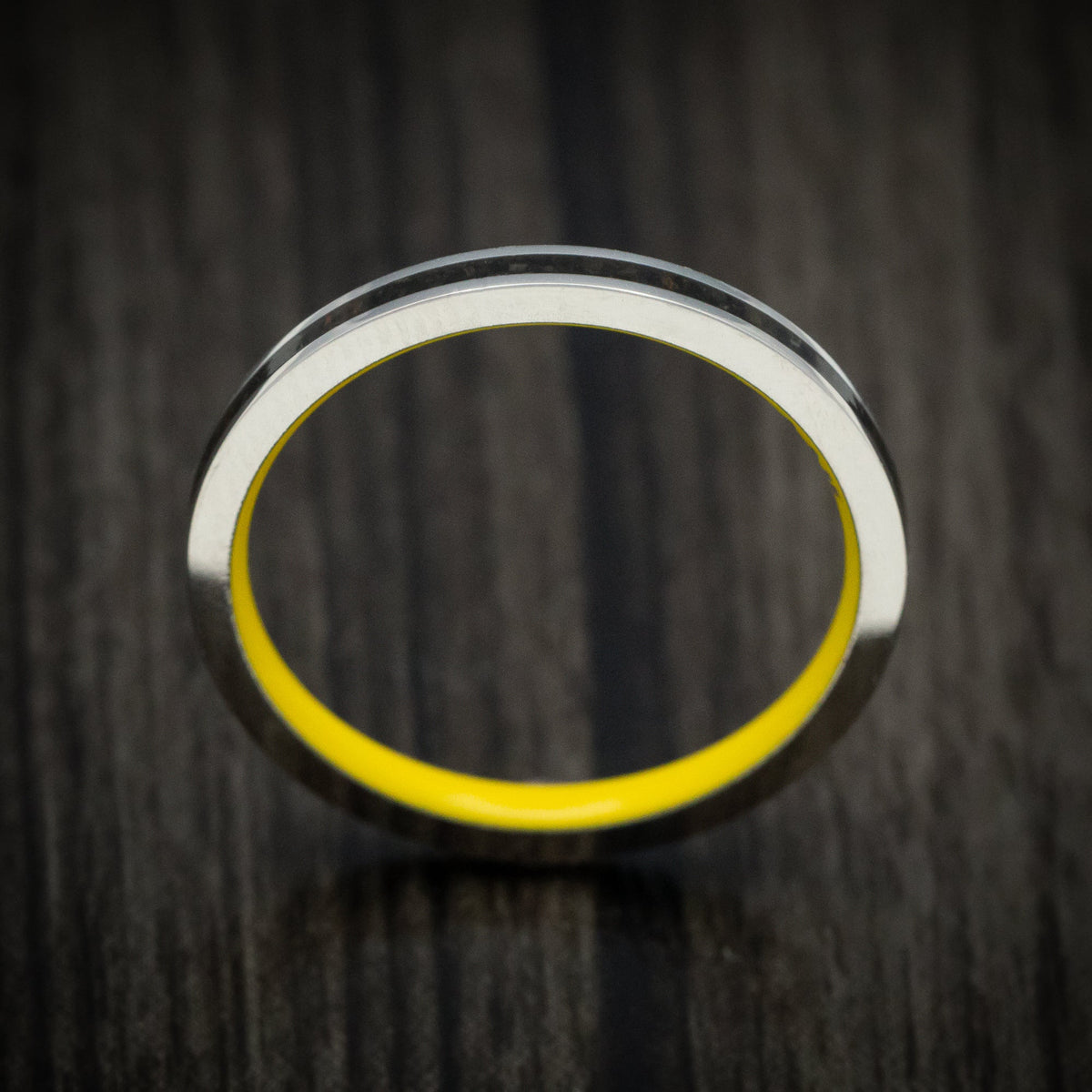 Legacy XVI - Platinum and Dinosaur Bone Men's Wedding Ring with Cerakote Sleeve Band - view 2 - Nura Lab
