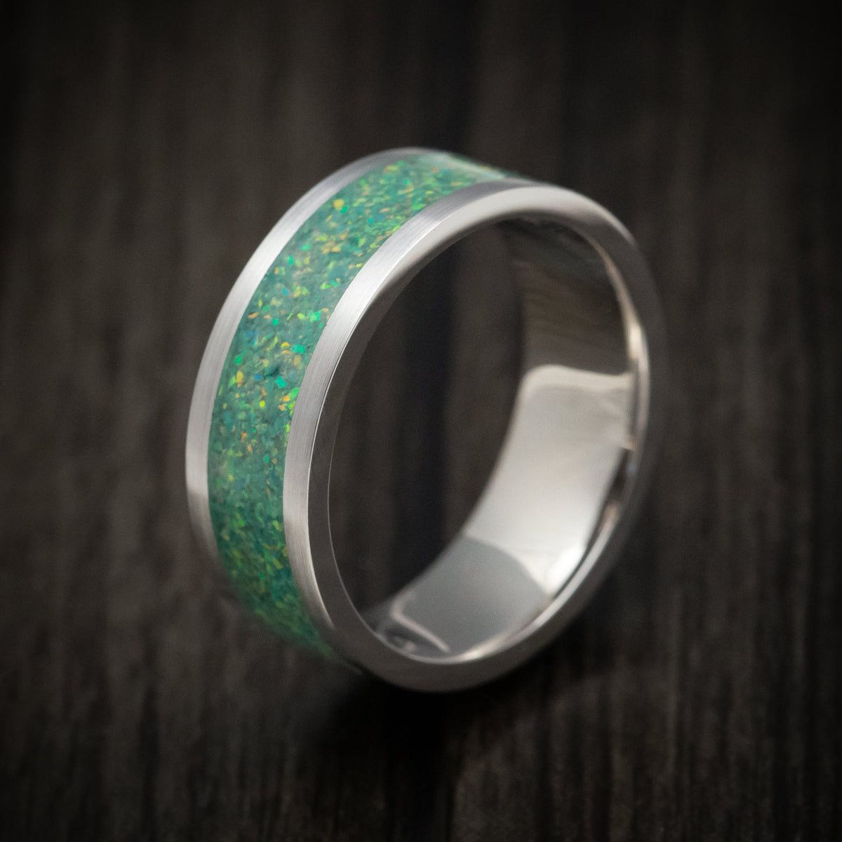 Vanguard XVII - White Gold and Opal Men's Wedding Ring - view 4 - Nura Lab