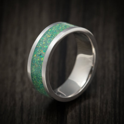 Vanguard XVII - White Gold and Opal Men's Wedding Ring - view 4 - Nura Lab