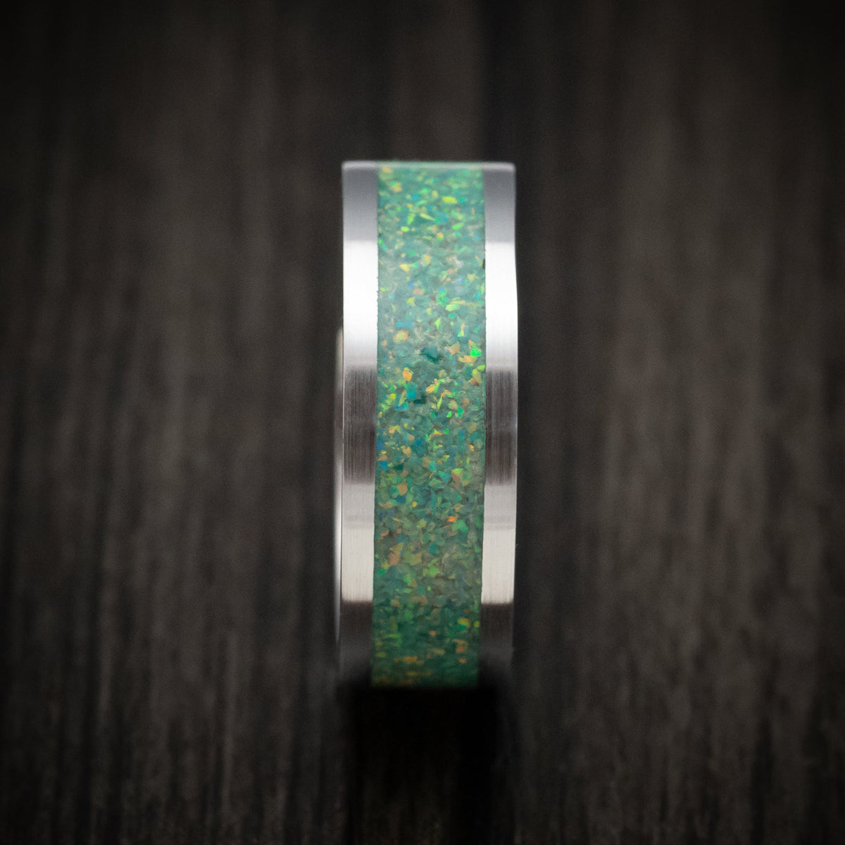 Vanguard XVII - White Gold and Opal Men's Wedding Ring - view 3 - Nura Lab