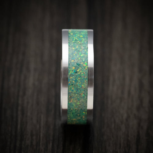 Vanguard XVII - White Gold and Opal Men's Wedding Ring - view 3 - Nura Lab