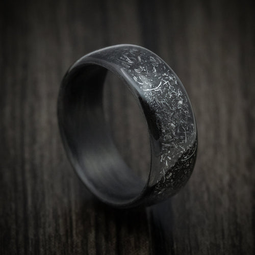 Outrider XIV - Carbon Fiber Men's Wedding Ring with Galaxy Glow Inlay Meteorite Band - Nura Lab