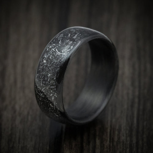 Outrider XIV - Carbon Fiber Men's Wedding Ring with Galaxy Glow Inlay Meteorite Band - view 4 - Nura Lab