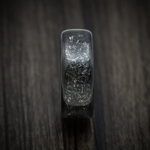 Outrider XIV - Carbon Fiber Men's Wedding Ring with Galaxy Glow Inlay Meteorite Band - view 3 - Nura Lab