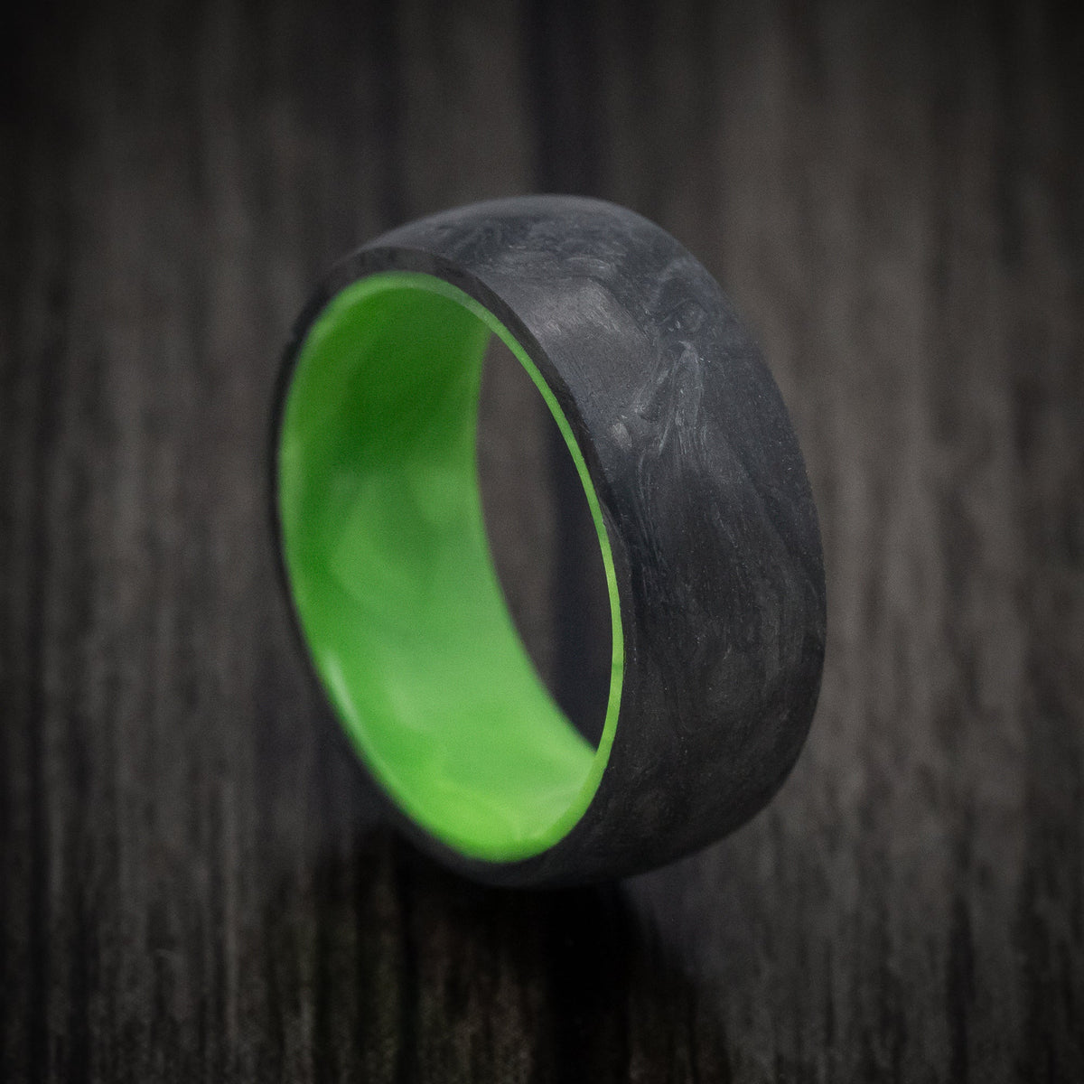 Glacier XV - Forged Carbon Fiber and Juma Sleeve Men's Wedding Ring Band - Nura Lab