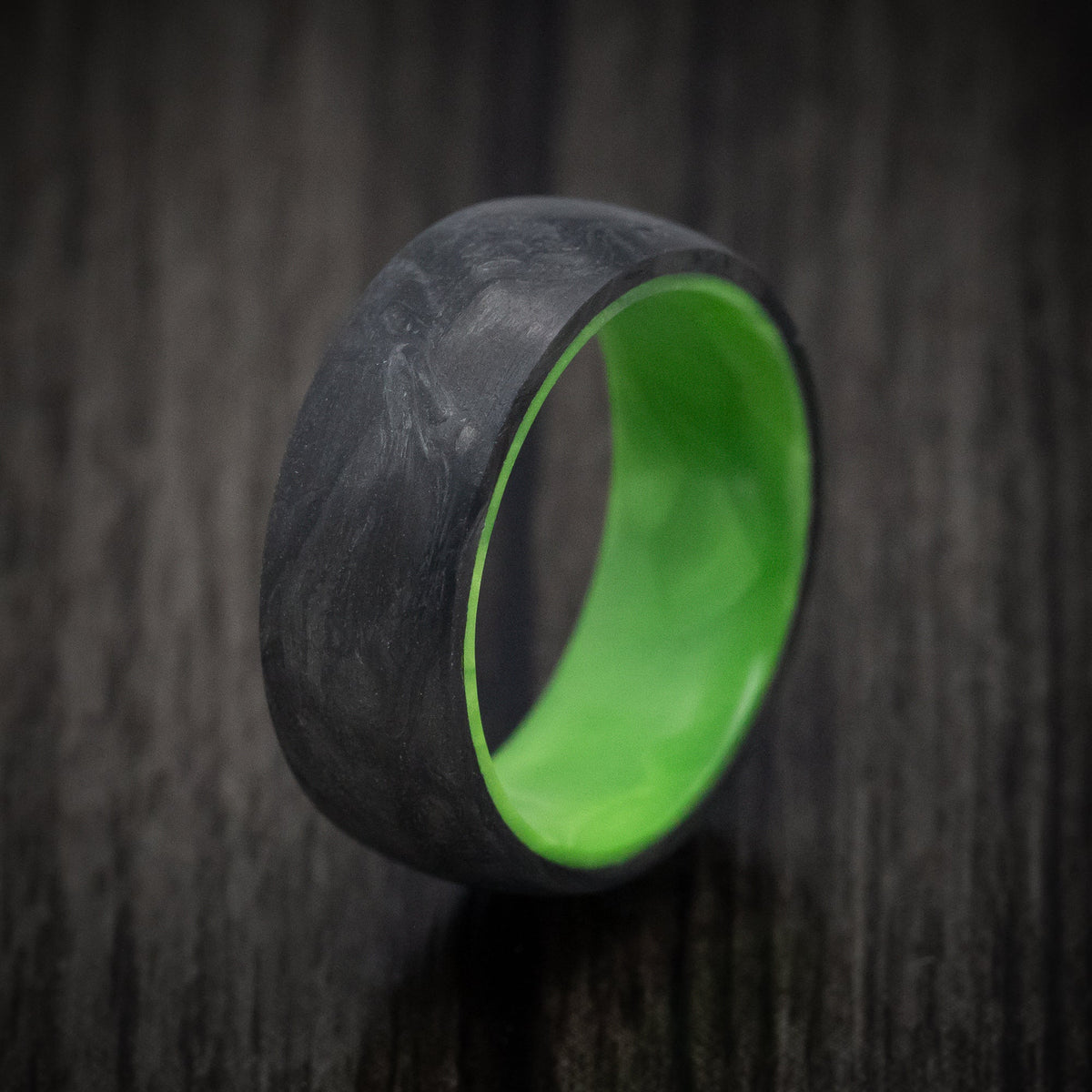 Glacier XV - Forged Carbon Fiber and Juma Sleeve Men's Wedding Ring Band - view 4 - Nura Lab