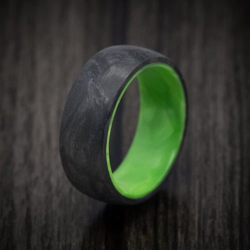 Glacier XV - Forged Carbon Fiber and Juma Sleeve Men's Wedding Ring Band - view 4 - Nura Lab