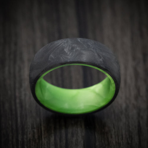 Glacier XV - Forged Carbon Fiber and Juma Sleeve Men's Wedding Ring Band - view 2 - Nura Lab
