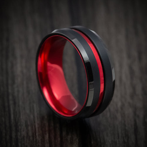 Caesar XV - Tungsten and Anodized Sleeve and Inlay Wedding Ring - Nura Lab