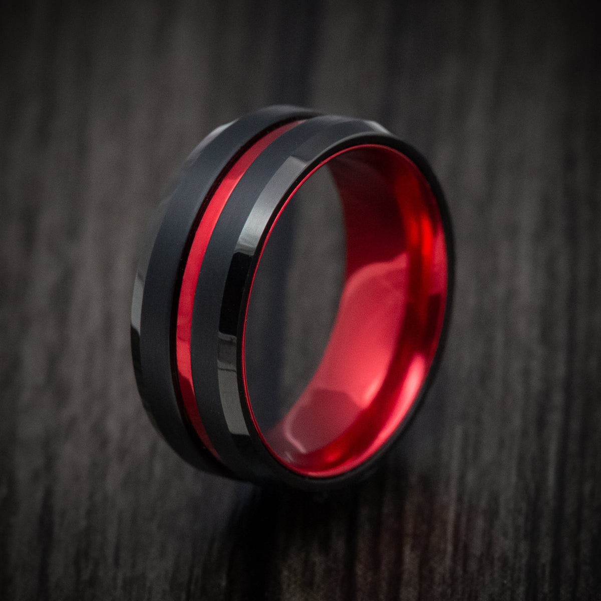 Caesar XV - Tungsten and Anodized Sleeve and Inlay Wedding Ring - view 4 - Nura Lab