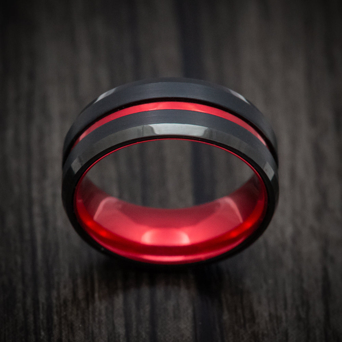 Caesar XV - Tungsten and Anodized Sleeve and Inlay Wedding Ring - view 2 - Nura Lab