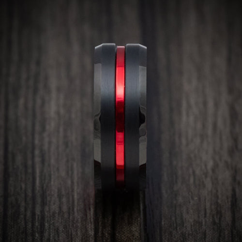 Caesar XV - Tungsten and Anodized Sleeve and Inlay Wedding Ring - view 3 - Nura Lab