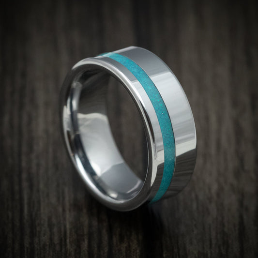 Sentinel XVI - Tungsten Men's Wedding Ring With Opal Inlay Band - Nura Lab