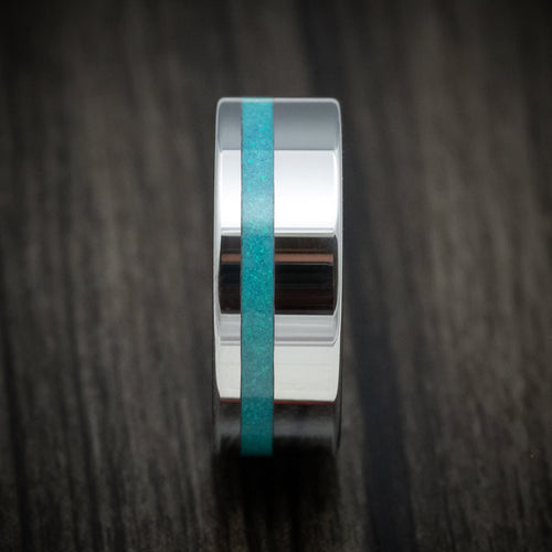 Sentinel XVI - Tungsten Men's Wedding Ring With Opal Inlay Band - view 3 - Nura Lab