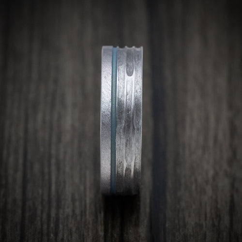 Navigator XII - Tantalum and Cerakote Men's Wedding Ring with Wood Sleeve Band - view 3 - Nura Lab