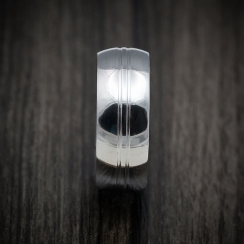 Frontier XIV - Tantalum and Black Mother of Pearl Sleeve Men's Wedding Ring Band - view 3 - Nura Lab