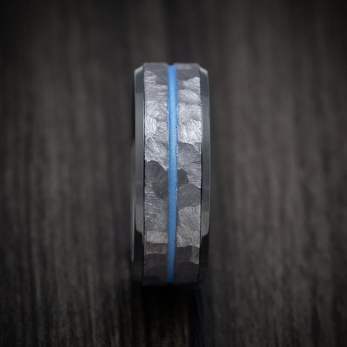 Kingsguard VI - Black Titanium Men's Wedding Ring with Tantalum and Cerakote Inlays Band - view 3 - Nura Lab