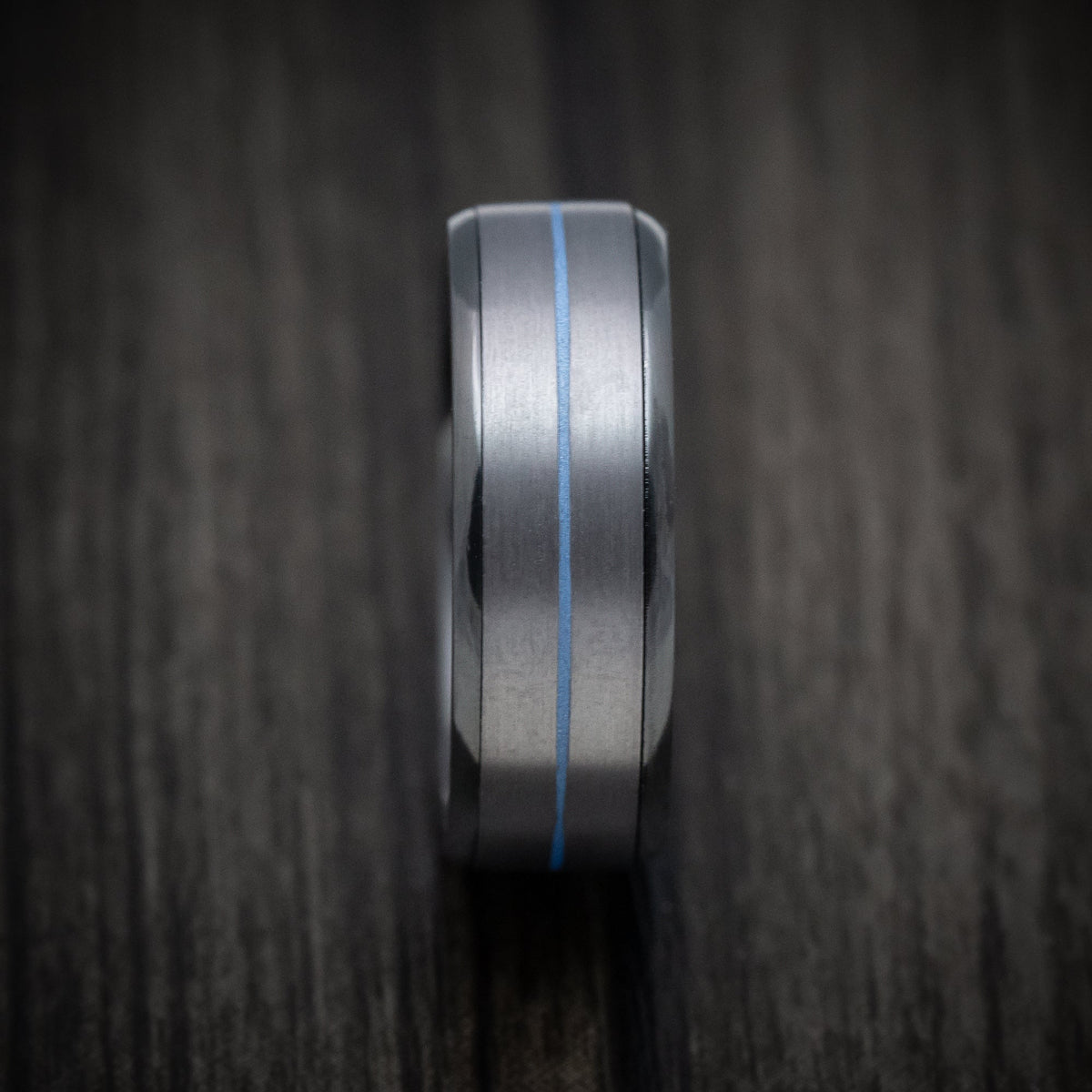 Stronghold VI - Black Titanium or Black Zirconium Custom Men's Wedding Ring with Tantalum and Cerakote Inlays - view 3 - Nura Lab