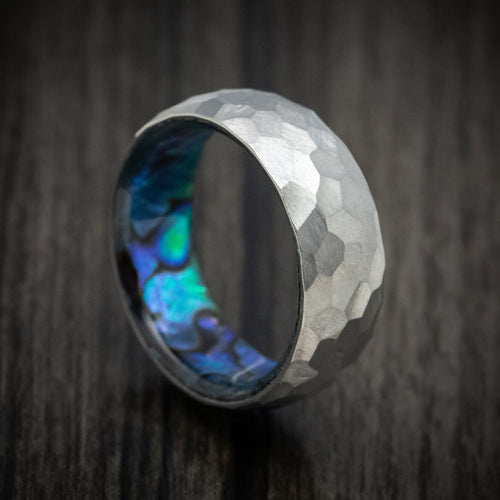 Kingsguard IV - Titanium Men's Wedding Ring with Abalone Sleeve Band - Nura Lab