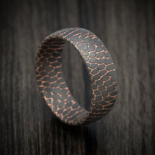 Kingsguard V - Darkened Superconductor Men's Wedding Ring Titanium-Niobium And Copper Band - Nura Lab