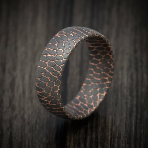 Kingsguard V - Darkened Superconductor Men's Wedding Ring Titanium-Niobium And Copper Band - view 4 - Nura Lab