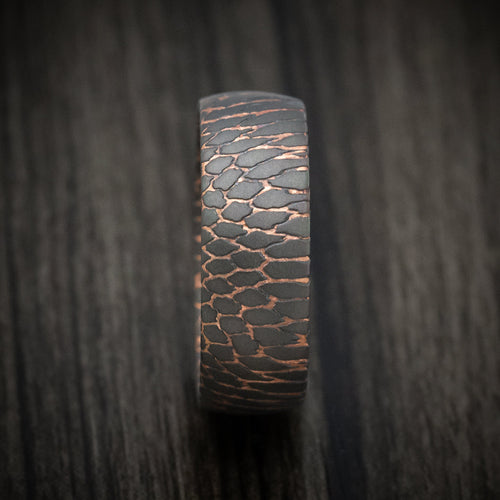 Kingsguard V - Darkened Superconductor Men's Wedding Ring Titanium-Niobium And Copper Band - view 3 - Nura Lab