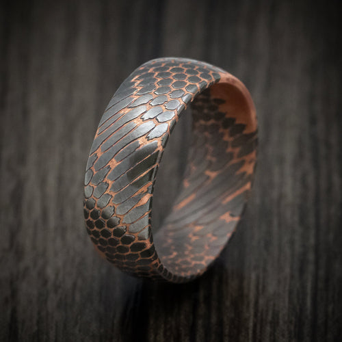 Echelon V - Darkened Superconductor Men's Wedding Ring Titanium-Niobium And Copper Band - view 4 - Nura Lab
